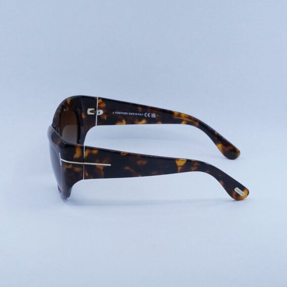 🕶️ New Tom Ford Brianna FT1065 52F Sunglasses - Dark Havana Frame, Brown Lenses - Picture 8 of 11